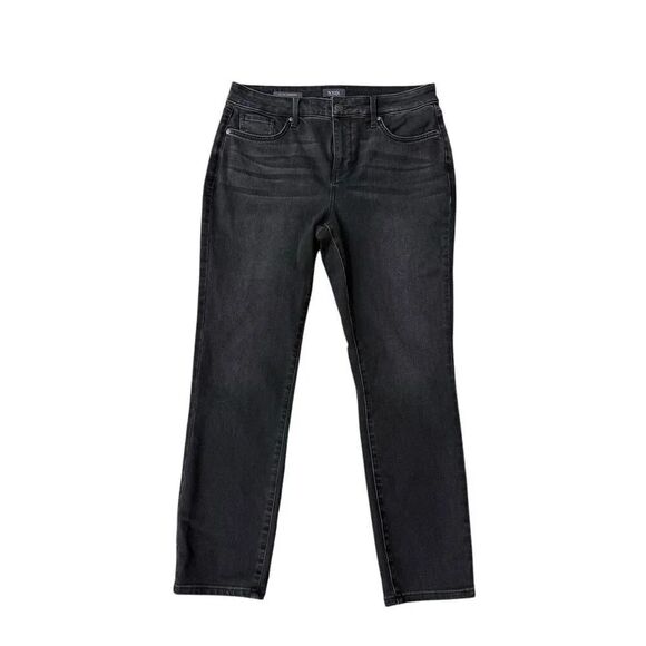 NYDJ Denim - NYDJ Jeans Women Alina Legging washed Black Denim Stretch Slimming Curvy size 10